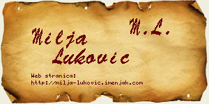 Milja Luković vizit kartica